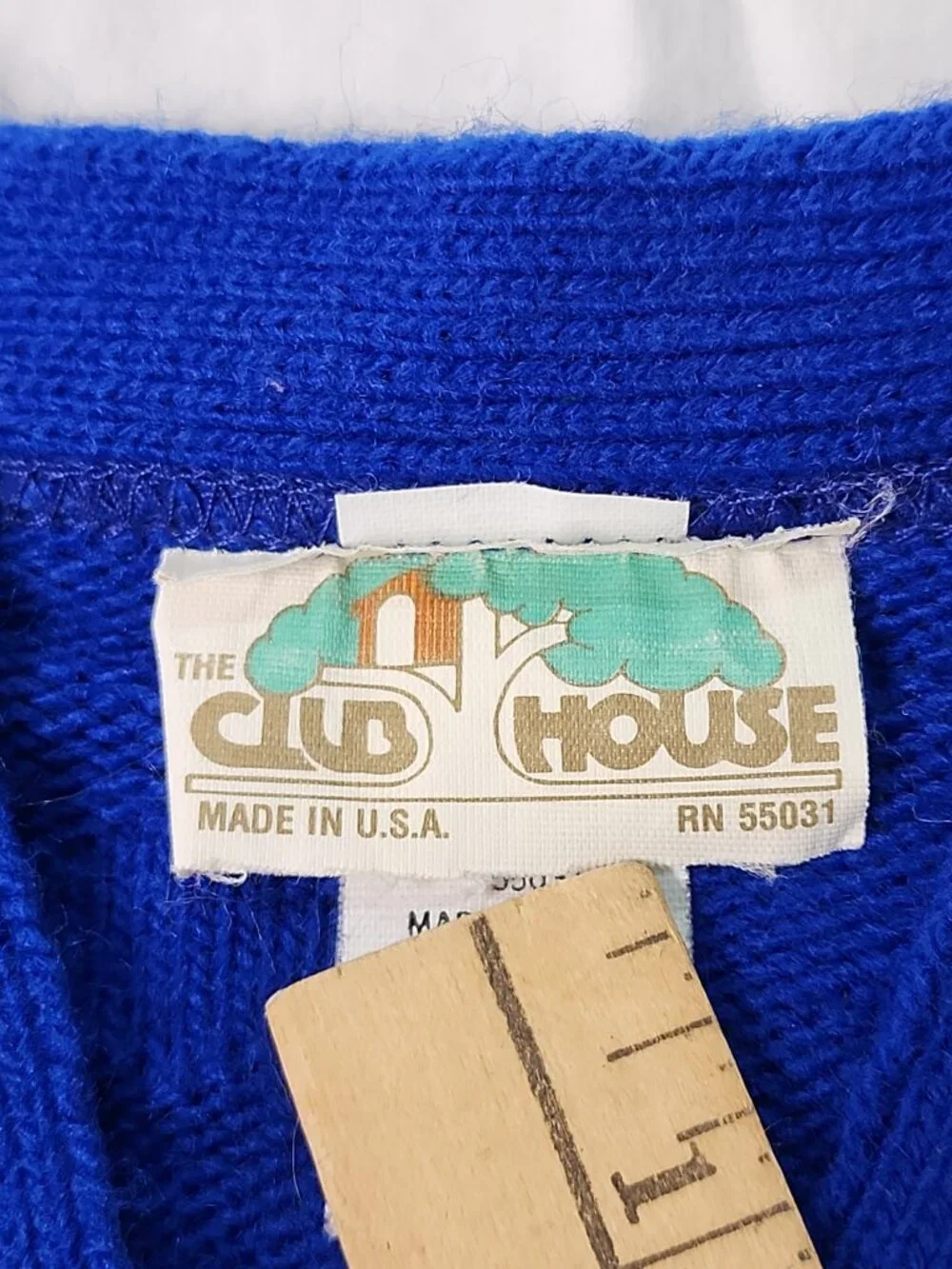The Club House Choo Choo Train Baby Cardigan Sweater Royal Blue 18 Months Vtg